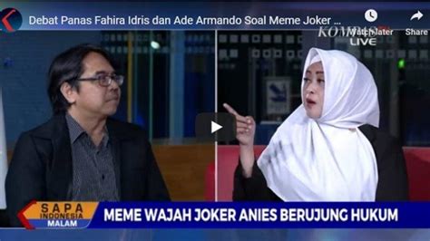 VIDEO Debat Panas Ade Armando Dan Fahira Idris Soal Foto Wajah Anies