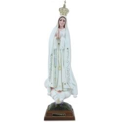 Statua Della Madonna Di Fatima In Resina Altezza Cm