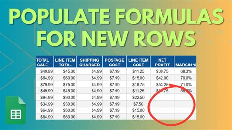 Populate Formulas For New Rows In Google Sheets Youtube