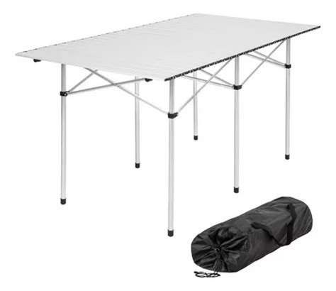 Mesa Plegable Camping Playa Aluminio 140x70x70 Bolsa MercadoLibre