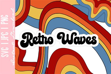 Retro Rainbow Waves Retro Wave Swirls Graphic By Thecouturekitten