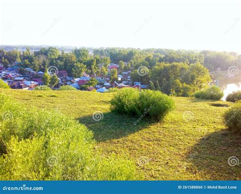 Beautiful Village Seen from a Hillock in Kashmir. Stock Photo - Image ...