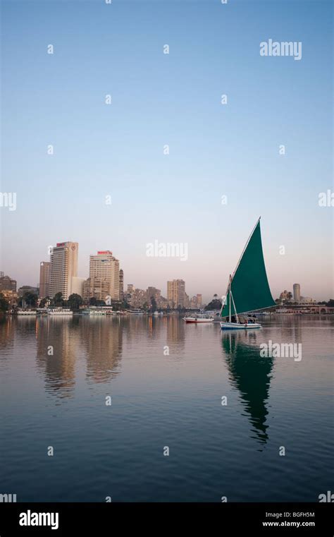 Early Morning Felucca Boat Ride On The Nile River In Cairo Egypt