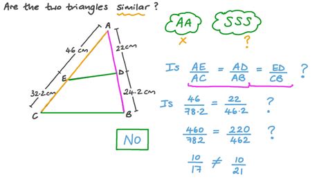 Question Video Checking Whether Two Given Triangles Are Similar Or Not