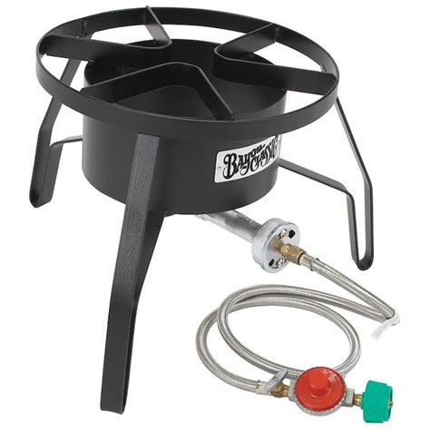 Bayou Classic 1 Burner Propane 20 Lb Cylinder Manual Iron Jet Cooker In The Outdoor Burners