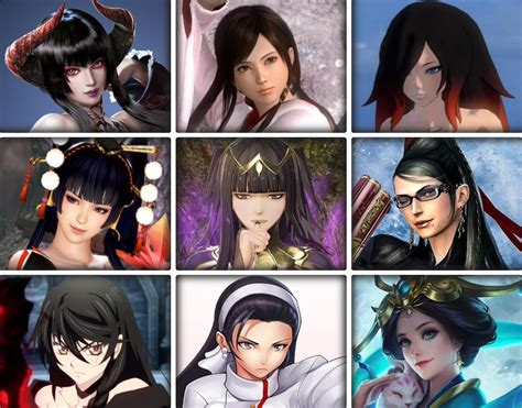 Waifu Tower On Twitter Rt Waifuwaifus 3x3 Of My Favorite Black Hair Waifus In Video Games