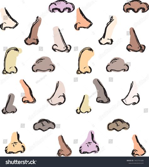 Hand Drawn Noses Diversity Inclusivity Doodle Stock Vector Royalty