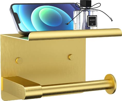 Amazon Glnlq Brushed Gold Toilet Paper Holder Wall Mount Fits