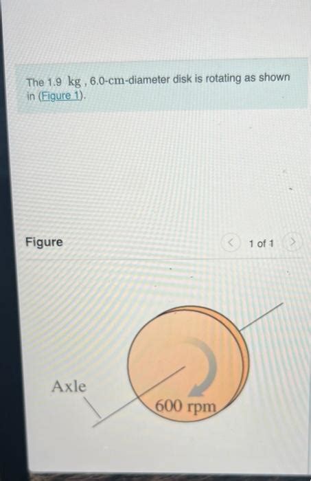 Solved The Kg Cm Diameter Disk Is Rotating As Shown Chegg