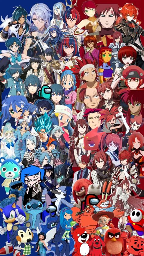 Blue and red characters. #blue #red #characters #videogames #anime #cartoons | Cute doodles ...