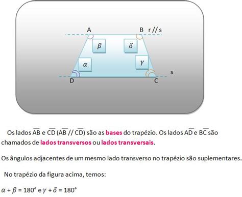 Trapézio Polígonos Quadriláteros Notáveis Colégio Web