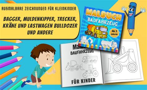 Malbuch Baufahrzeug Ab Jahren F Rben Von Baufahrzeug Bagger