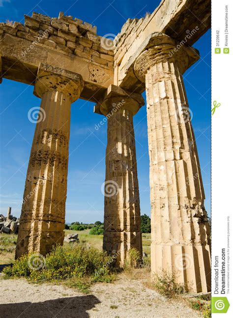 Columns of the Temple of Hera (Temple E) at Selinu Stock Photo - Image ...