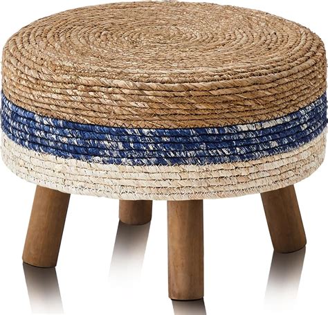 Amazon Wimarsbon Pouf Ottoman Round Footstool With Wood Legs