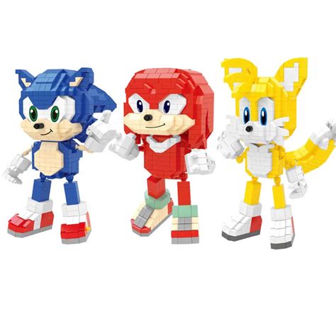 Sonic The Hedgehog Building Blocks Action Figure Cartoon Anime Sonic Blocks Assemble Educational