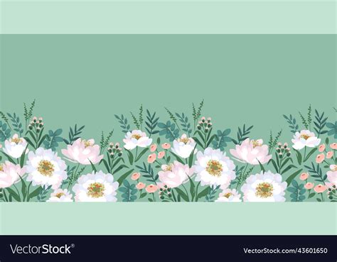 Floral seamless border design for paper Royalty Free Vector