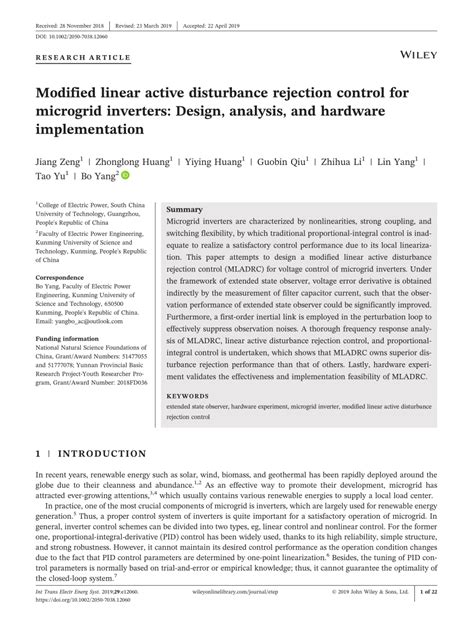 Modified Linear Active Disturbance Rejection Control For Microgrid