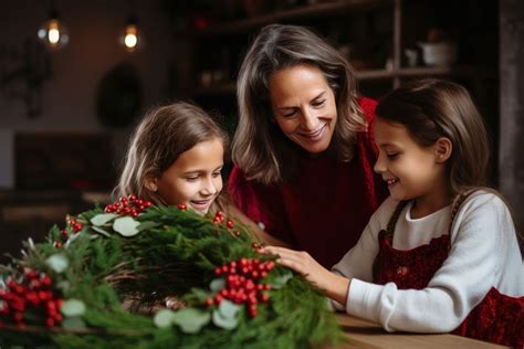 Family christmas wreath photo adult. | Free Photo - rawpixel