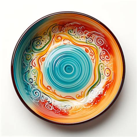 Premium Photo Elegant Ceramic Pasta Plate Glazed Material Vibrant