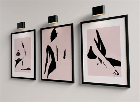 Pink Wall Art Prints, Pink Wall Decor, Bedroom Wall Art, Woman Abstract ...