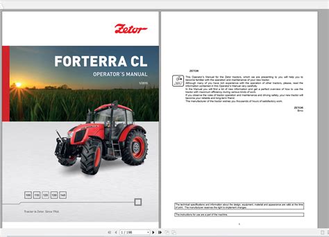 Zetor Tractor Forterra Cl Operator S Manual