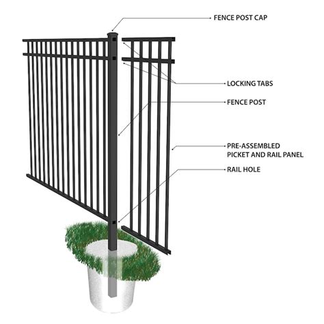 Ironcraft Berkshire 5 Ft H X 6 Ft W Black Powder Coated Aluminum Yard