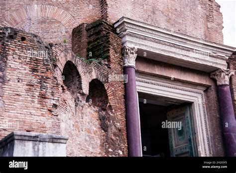 Roman Forum Temple Of Romulus Corinthia Purple Columns And Ornate