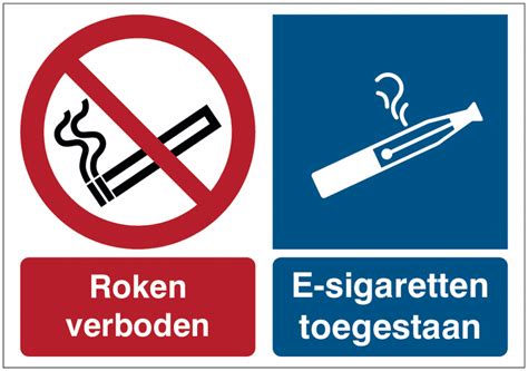 Borden En Stickers Met Tekst Roken Verboden E Sigaretten Toegestaan