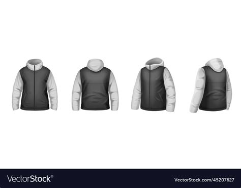 Jacket mockup realistic set Royalty Free Vector Image