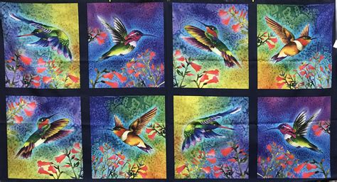 Hd Hummingbird Panel Lady Bird Quilts