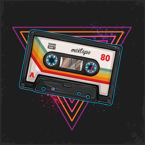 Hand drawn retro vintage music cassette isolated audiotapes audio music ...