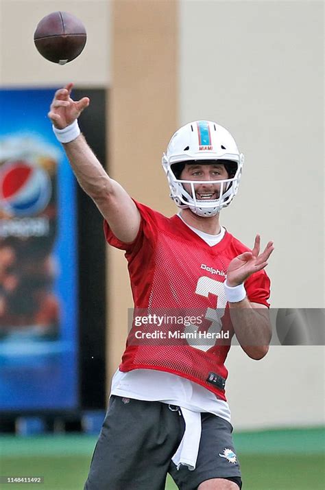 Miami Dolphins Quarterback Josh Rosen Throws During Minicamp At The