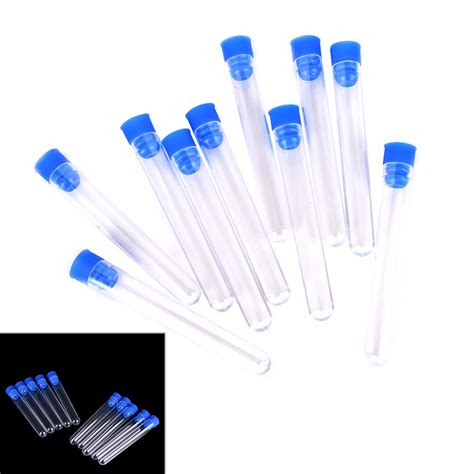 Pcs X Mm Clear Plastic Test Tubes Hard Plast Grandado