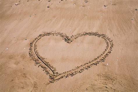 Heart Drawn In The Sand Beach Background With Heart Drawing Heart