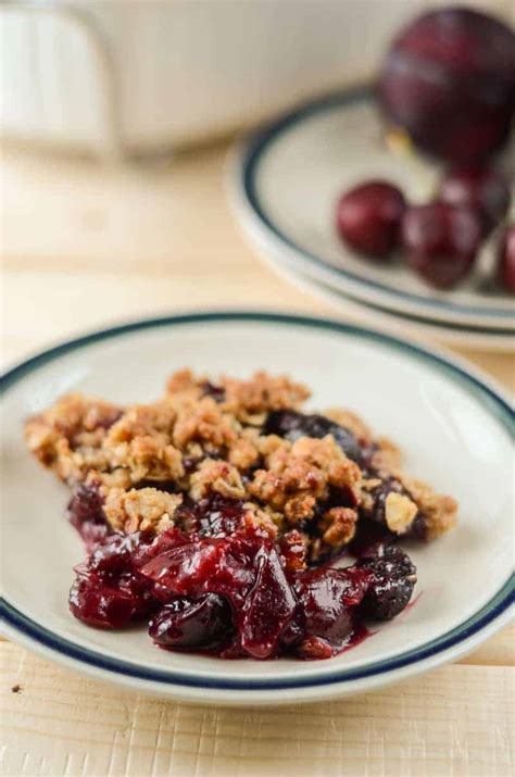 Plum Cherry Crisp • The Crumby Kitchen