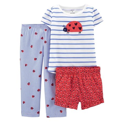 kit Pijama Carters 3 peças Menina Joaninha Original Shopee Brasil