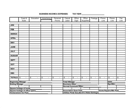 Monthly Business Income And Expense Worksheet – Martin Lindelof