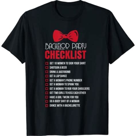 Mens Funny Bachelor Party Checklist Groom Quote And Meme T Inspire