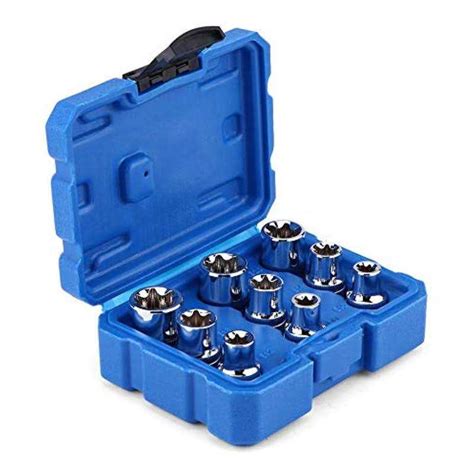 Casoman Pc Female E Torx Star Socket Set With Rail Female External