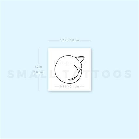 Sleeping Cat Temporary Tattoo (Set of 3) – Small Tattoos