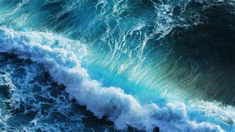 Aerial View Of Ocean Waves Foam Water 4K HD Ocean Wallpapers | HD ...