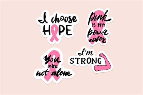 Breast Cancer Awareness Sticker Pack Pink Ribbon Stickers Etsy