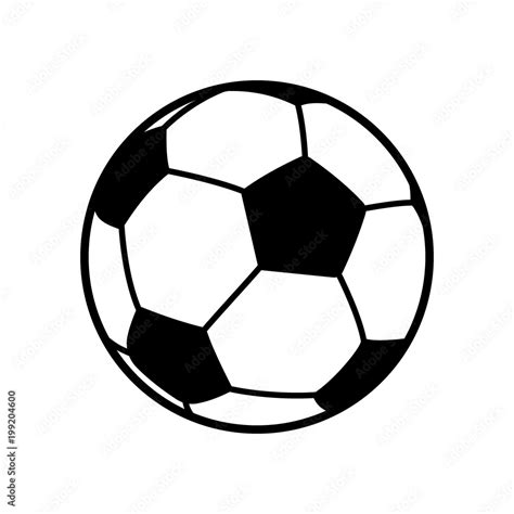 Football, soccer ball vector black and white illustration. Stock Vector ...