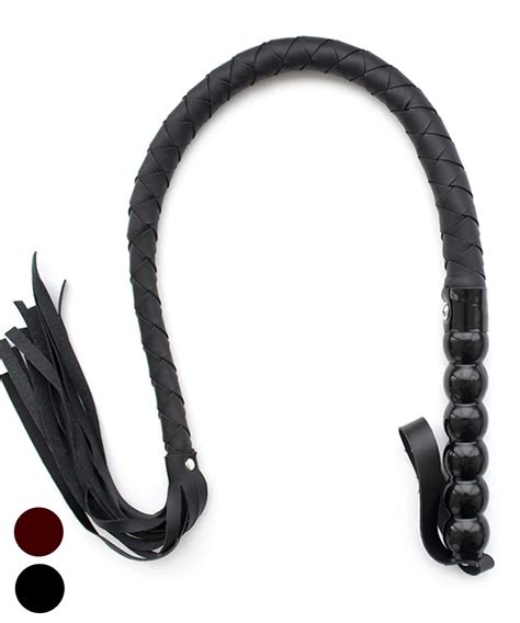 Wooden Handle Long Pu Leather Whip Flogger Ass Spanking Bondage Slave