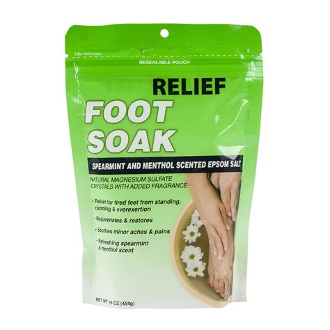 Foot Soak Spearmint And Menthol Epsom Salt 16oz Jj Gold International