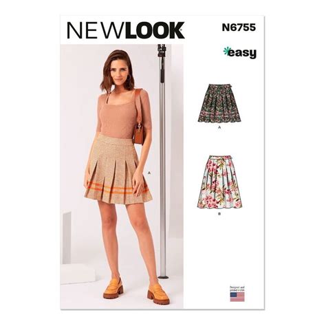 New Look N6755 Misses Skirt In Two Lengths Pattern White