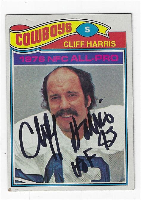 Autographed CLIFF HARRIS Dallas Cowboys 1977 Topps Card - Main Line ...