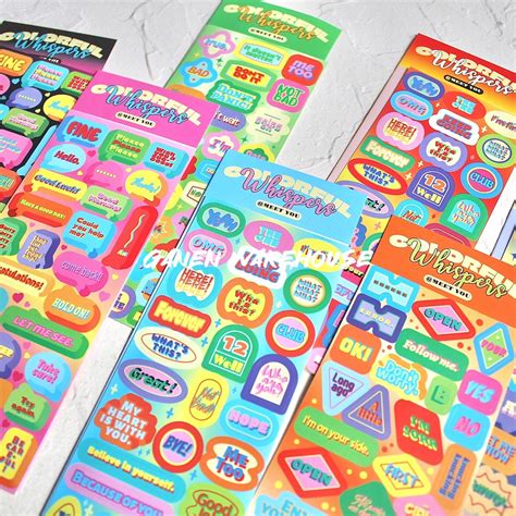 Jual Gw Sticker Lembar Diy Warna Warni Dekoratif Scrapbook Shopee