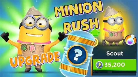 Minion Rush UPGRADE SCOUT COSTUME LEVEL UP 4 Agent Prize Pod Reward In