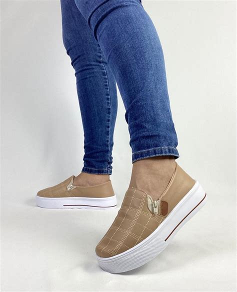 Slip On Feminino Nude Z Per Sapatos Femininos